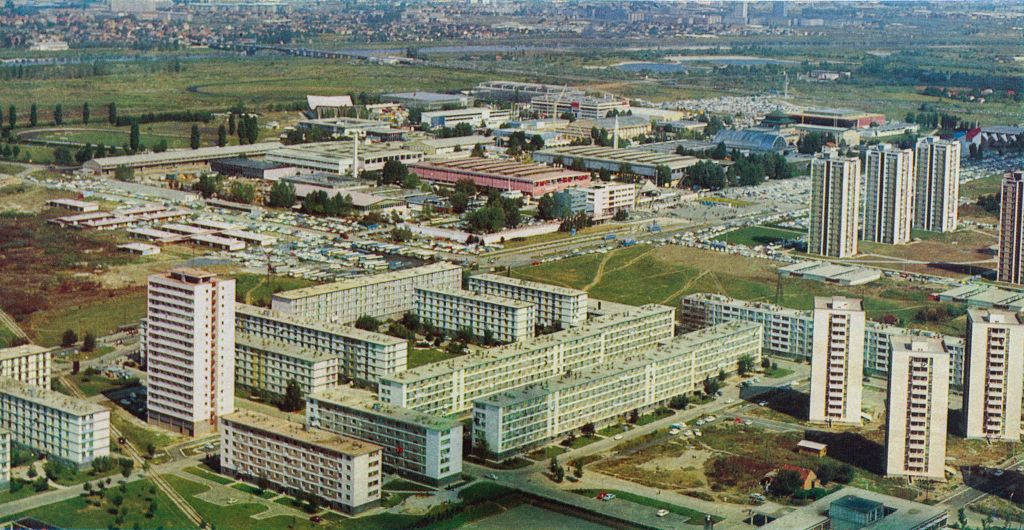Trnsko, Siget, Zagrebački velesajam i Aleja Borisa Kidriča (današnja Avenija grada Dubrovnika), oko 1966. godine